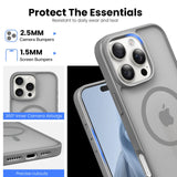 Slim Fit Translucent Matte Back for iPhone 16 Pro Max Case 6.9 Inch - (Grey)