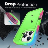 Tough Durable Cover for iPhone 16 Pro Max 6.9 inch with MagSafe - (Lime/Rose)