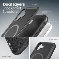 Tough Durable Cover for iPhone 16 Plus 6.7 inch with MagSafe - (Black)