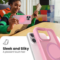 360° Ring Stand Magnetic for iPhone 15 Pro Max Case (Pink)