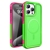 Tough Durable Cover for iPhone 15 Pro Max 6.7 inch with MagSafe - Lime/Rose