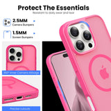 Slim Fit Translucent Matte Back for iPhone 16 Pro Max Case 6.9 Inch - (Rose)