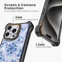 AirGuard Magsafe Series iPhone 15 Pro Max Case - Blue Flower