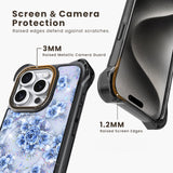 AirGuard Magsafe Series iPhone 15 Pro Max Case - Blue Flower