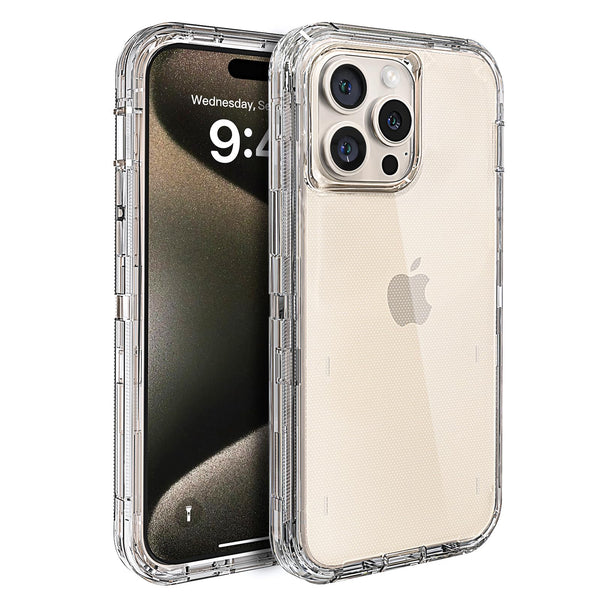 Colorful Defender Series iPhone 15 Pro Max Case - Clear