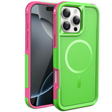 Tough Durable Cover for iPhone 16 Pro Max 6.9 inch with MagSafe - (Lime/Rose)