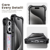 iPhone 15 Pro Max Case with 2 Pack Screen Protector Compatible with Magsafe - (Rhinestone Flower)