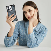AirGuard Magsafe Series iPhone 15 Pro Max Case - Black Ripple