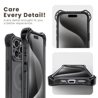 iPhone 15 Pro Max Case with 2 Pack Screen Protector Compatible with Magsafe - (Black)