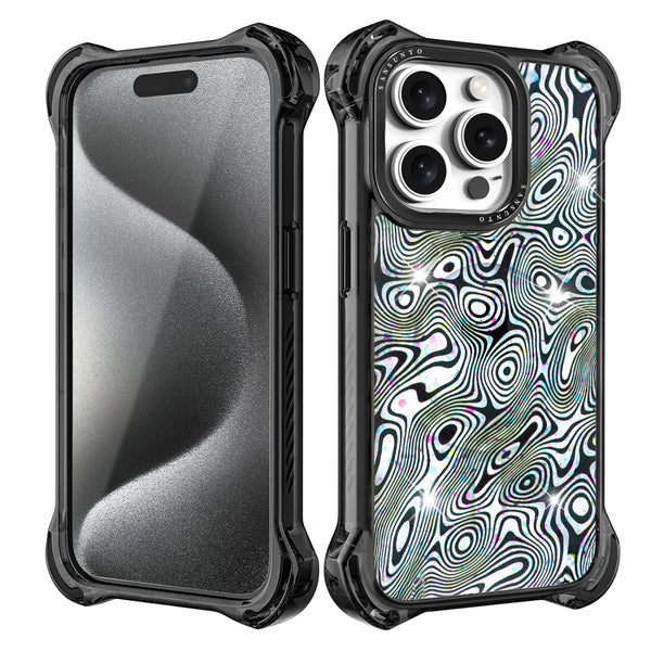AirGuard Magsafe Series iPhone 15 Pro Max Case - Black Ripple