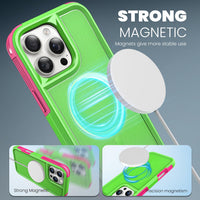 Tough Durable Cover for iPhone 16 Pro Max 6.9 inch with MagSafe - (Lime/Rose)
