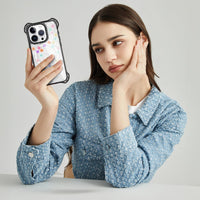 iPhone 15 Pro Max Case with 2 Pack Screen Protector Compatible with Magsafe - (Rhinestone Flower)