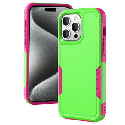 iPhone 15 Pro Max Case Dual Layer Rugged Phone Cover (Lime/Rose)
